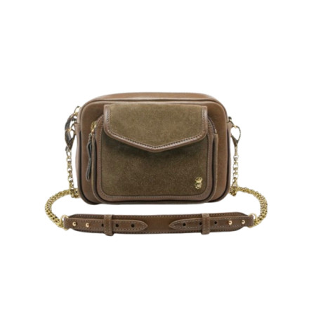 SAC CHARLY CUIR TAUPE CLARIS VIROT