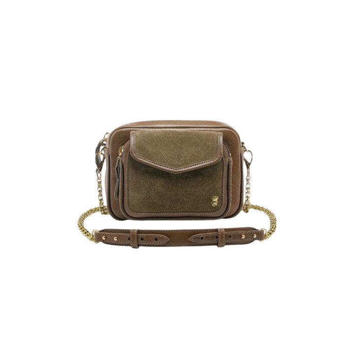 SAC CHARLY CUIR TAUPE CLARIS VIROT