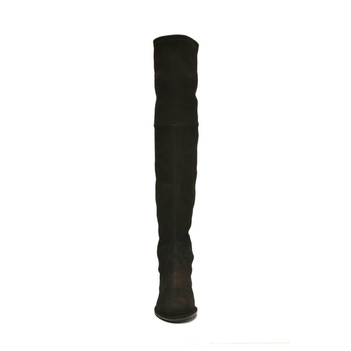 Lowland Cuissardes Velours Strech Noires Stuart Weitzman